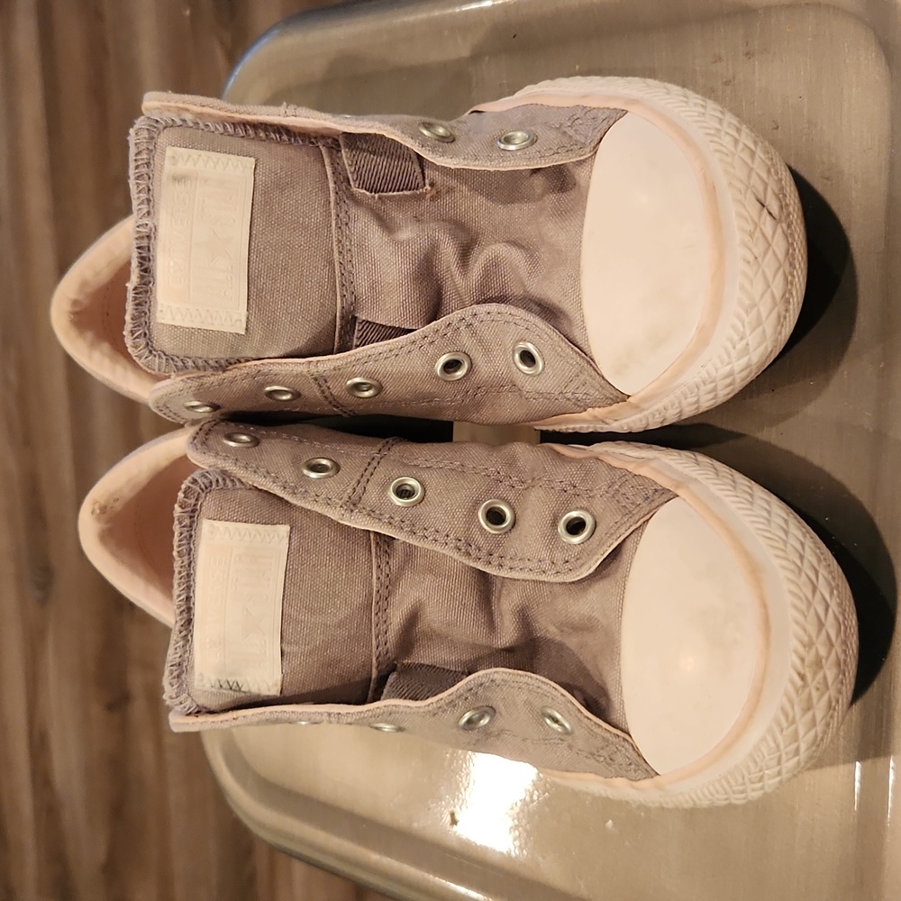 Converse Slip On Gray/Pink/White (Sz 4)